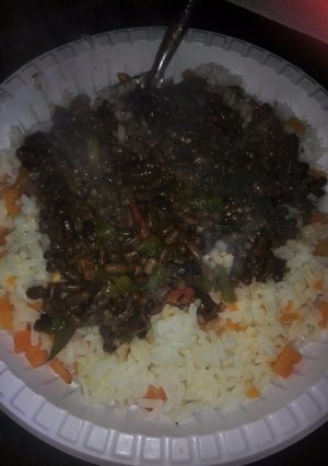 A picture of Rice with Western beans.
