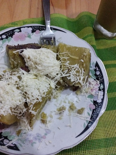 Una foto de Batata de mi jardín con queso y queso crema