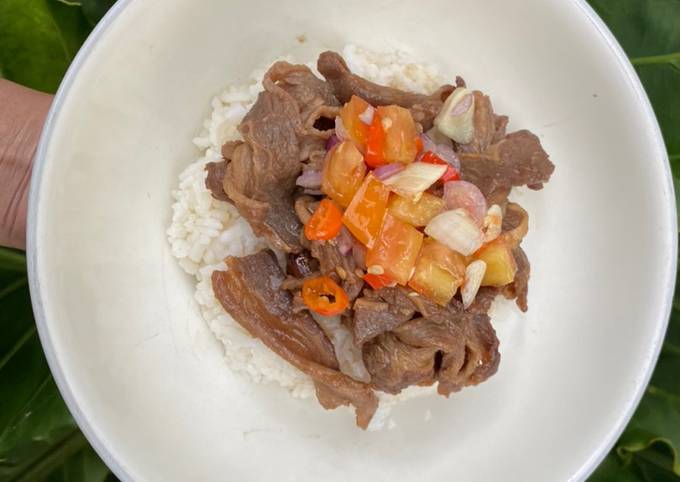 Resep Beef Ricebowl Dabu Dabu Anti Gagal