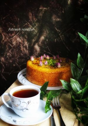 عکسی از دستور کیک گلابی