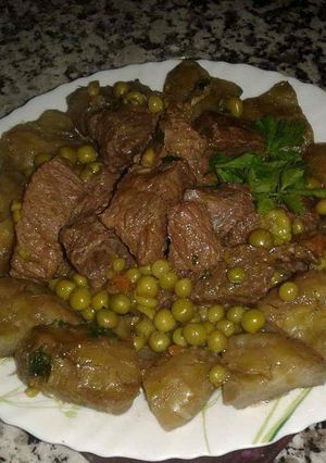 صورة لوصفة طاجين جلبانة (بازيلا) بالقرنون