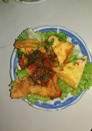 Hình của món Đậu khuôn sốt cà.