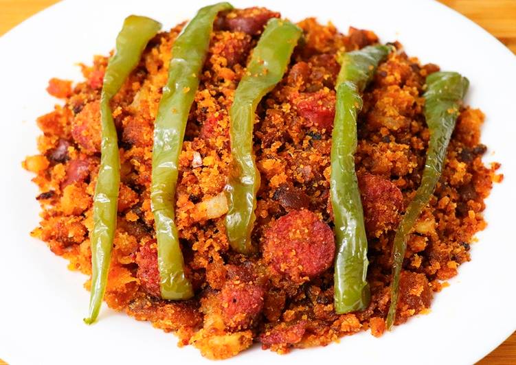 Migas con chorizo