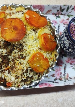 عکسی از دستور ماش پلو گیاهی
