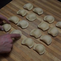 A picture of Making potato filled pasta from scratch.