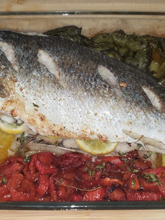 Una foto de Corvina al horno