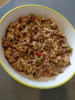 Una foto de Arroz con ternera y salsa de soja negra