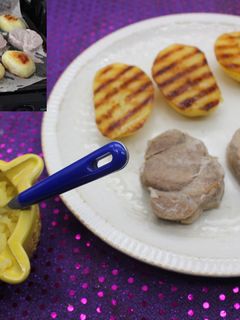 Una foto de Medallones de solomillo con patatas al grill doble