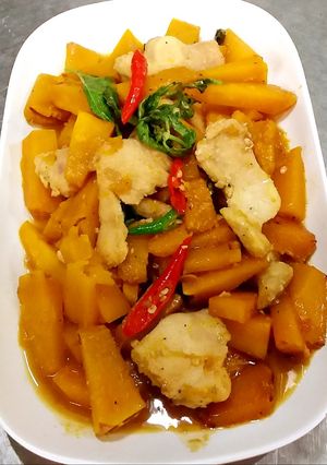 รูปของ ฟักทองผัดไก่