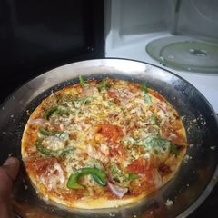 A picture of Handmade pizza.