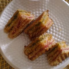 A picture of Tri colour Fruity Sandwich.