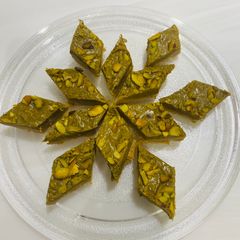 Pistachio kataifi barfi A picture of Pistachio kataifi barfi.