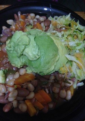 A picture of Githeri with Avocado.