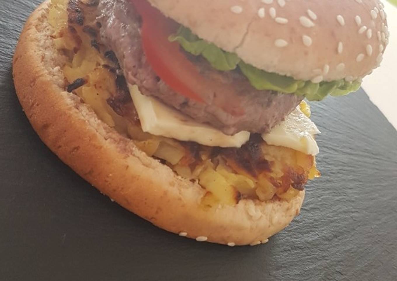 Burger galette pomme de terre au compté