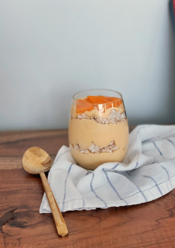Una foto de Carlota de mango de desayuno