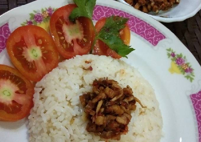 Nasi Goreng Putih with Orek Tempe Teri