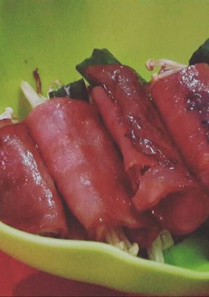 Foto resep Smoked Beef isi Enoki Cabai