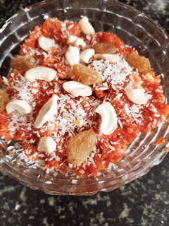 A picture of Dry fruit gajar ka halwa.