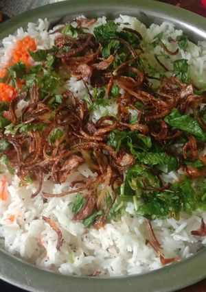 A picture of Soya Chunk Biryani.
