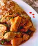 Pollo con hongos al ostión