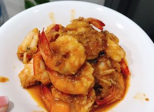 Hình của món Tôm sú kho tàu.