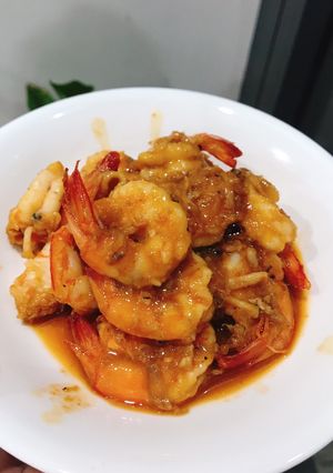 Hình của món Tôm sú kho tàu.