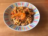 Arroz con calamares y langostinos