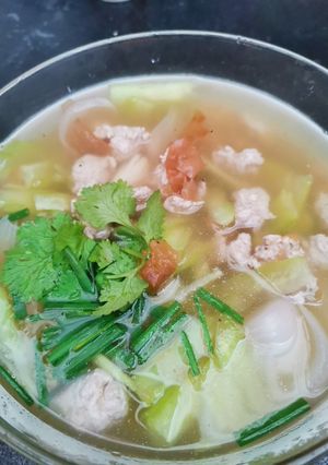 รูปของ หมูสับต้มบ๊วยใส่มะระ