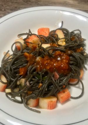 Foto resep Mi Hitam Crab Stick