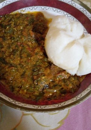 A picture of Tuwon shinkafa miyan taushe.