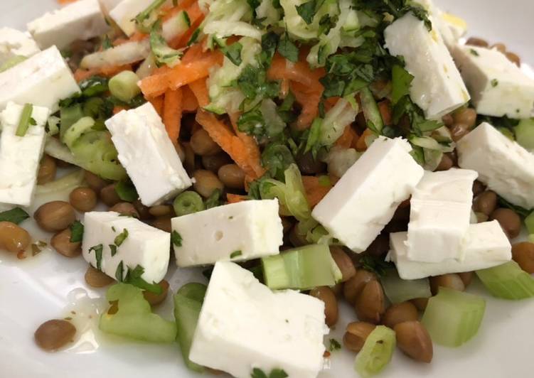 Lentil, Feta and Veg salad