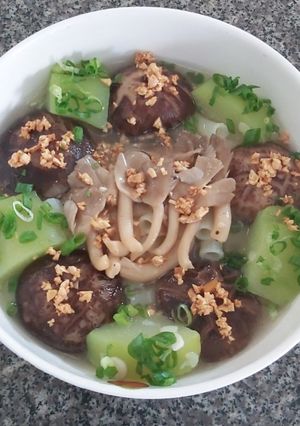 Hình của món Nui nấm.