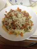 Pasta Pesto-pomo-funghi