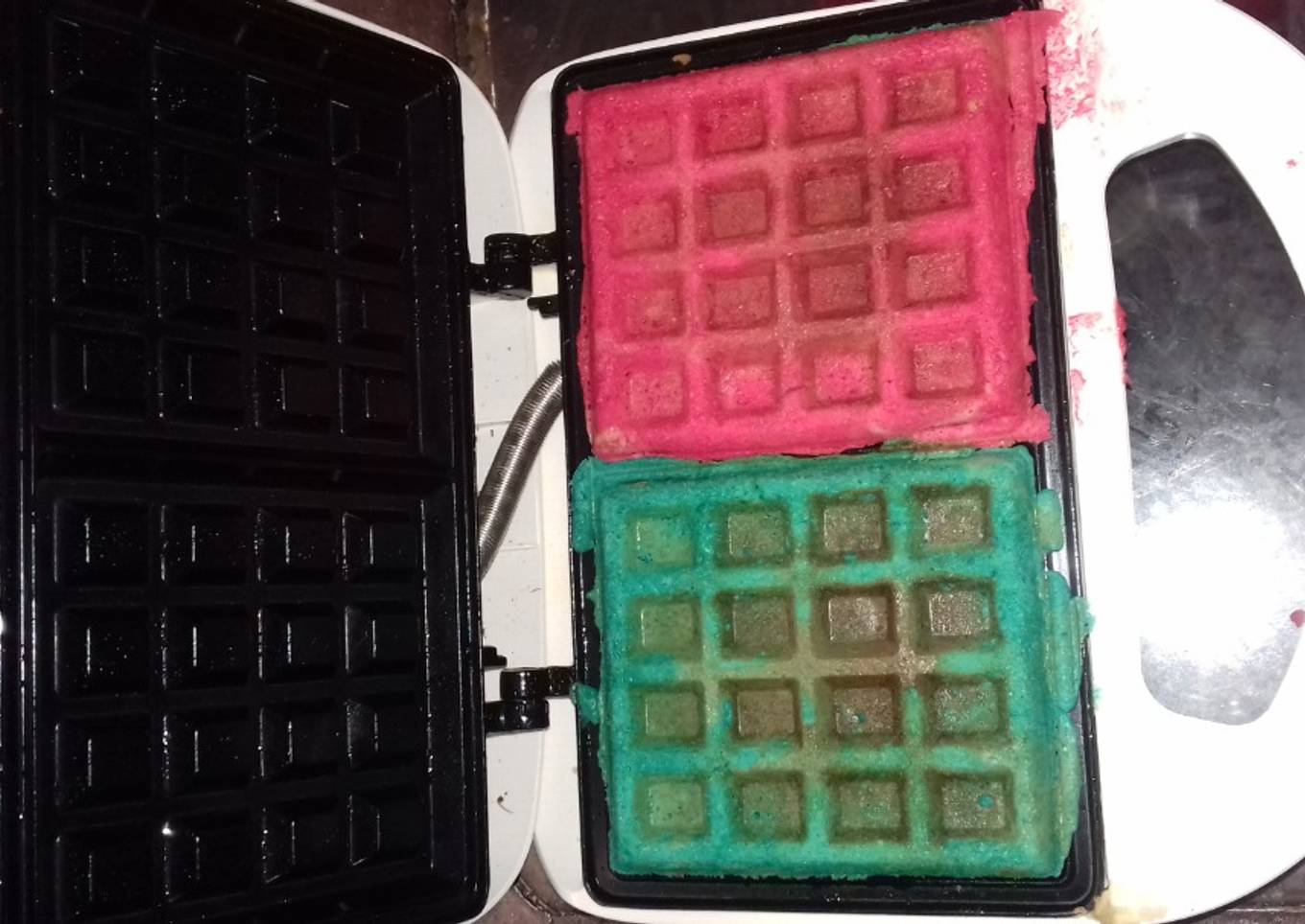Waffles de colores para mis niños