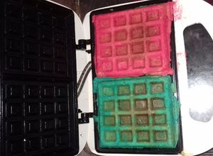 Una foto de Waffles de colores para mis niños