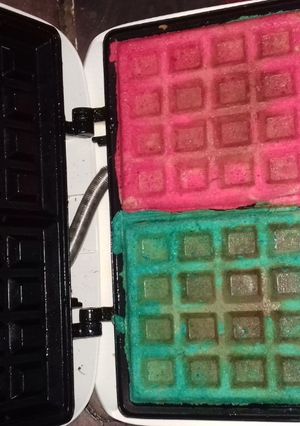 Una foto de Waffles de colores para mis niños