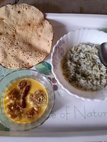 Recipe Mint rice with Kadhi Pakora which So Delicious