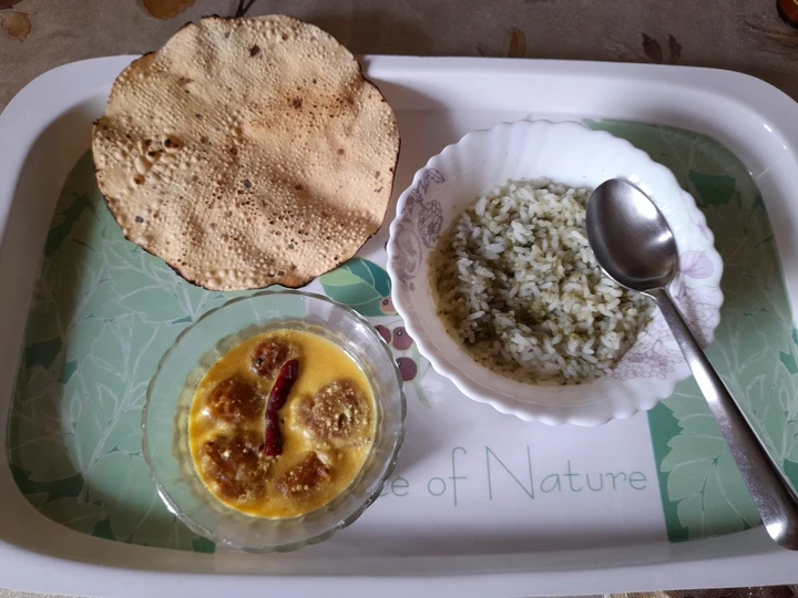 Recipe Mint rice with Kadhi Pakora which So Delicious