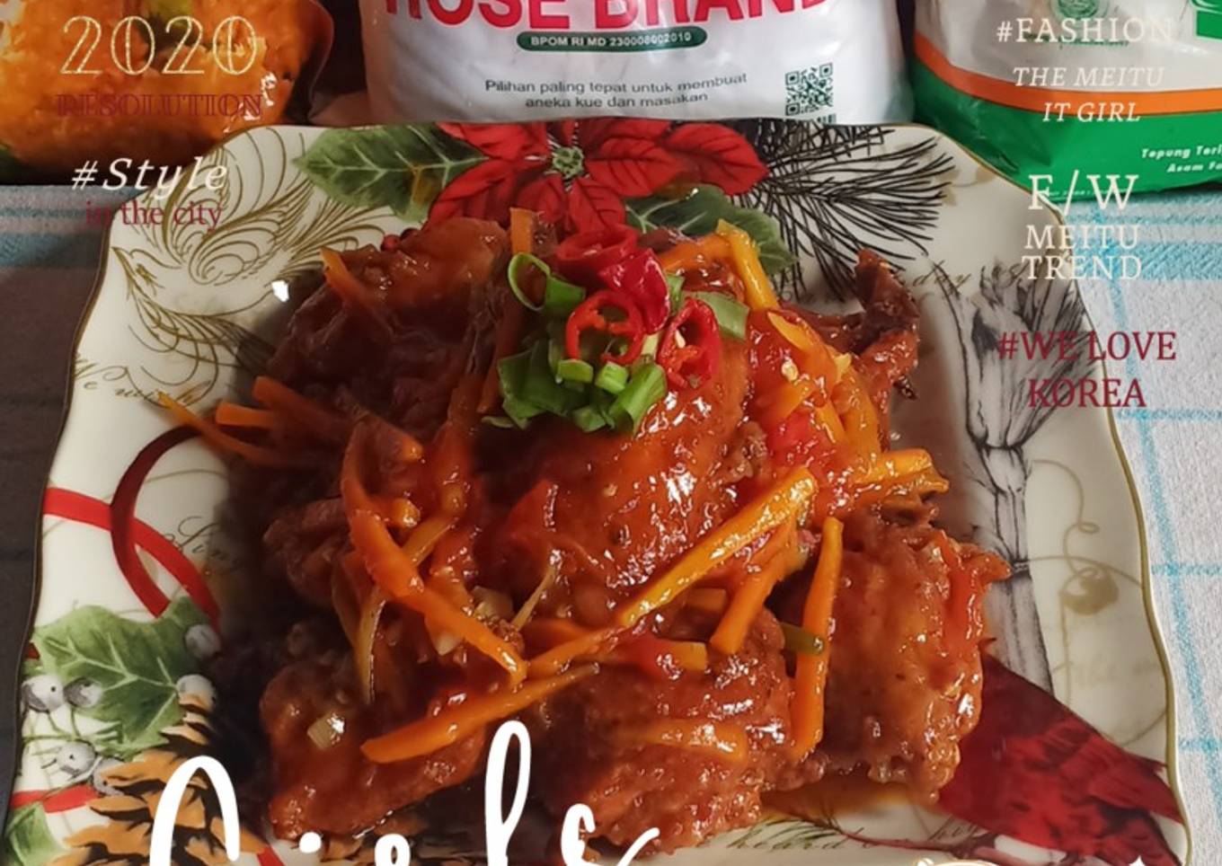 Ayam Goreng Daun Jeruk Saus Asam Manis