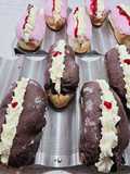 Rasberry jam and chocolate cream buns
