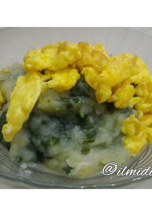 Foto resep Bubur Kentang Bayam with Scramble Egg