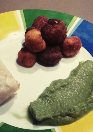 Una foto de Merluza con hervido de judías y patata