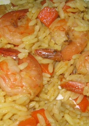 صورة لوصفة طريقة عمل الروبيان مع الأرز