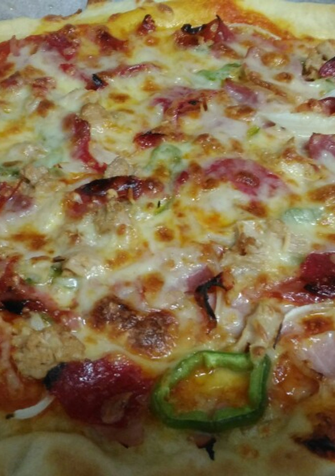 Una foto de Pizza con pimientos verdes