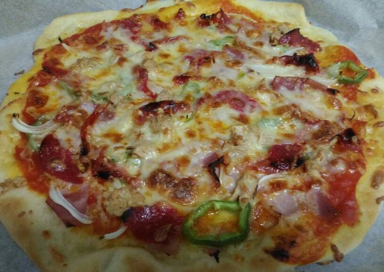Pizza con pimientos verdes