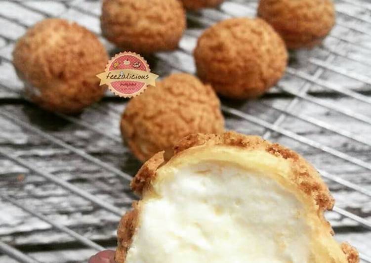 Resep Choux with Craquelin a.k.a. Tiger Soes, Enak