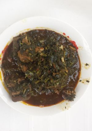 A picture of Afang soup.