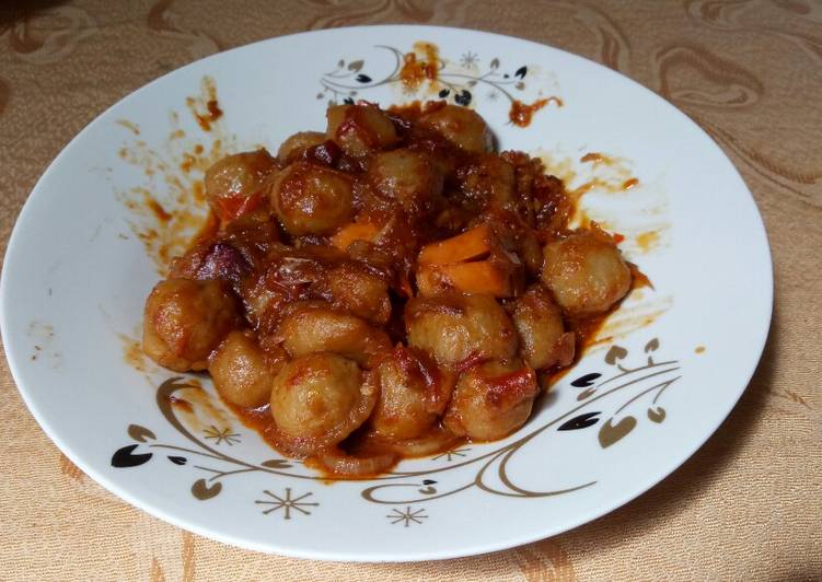 Recipe: Perfect Bakso sosis pedas manis