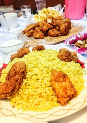 صورة لوصفة ارز اصفر الي بيجي مع لكرسبي