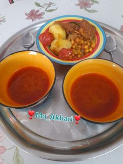 عکسی از دستور آبگوشت خوشمزه با گوشت گوسفندی